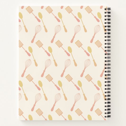 Illustreerde glimlachende Apple Pie Name Recipe Notitieboek (Achterkant)