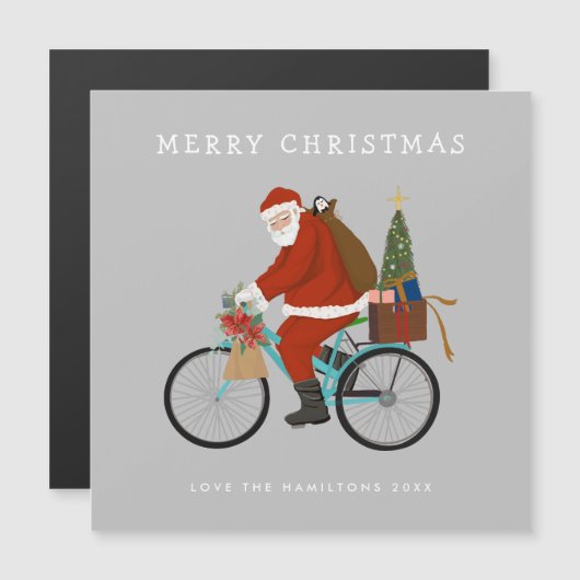 Illustreerde Kerstman die een aangepaste fietskleu (Voorkant / Achterkant)