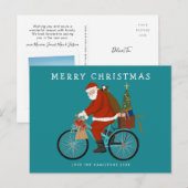 Illustreerde Kerstman die een aangepaste fietskleu Feestdagenkaart (Voorkant / Achterkant)