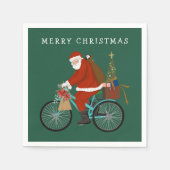 Illustreerde Kerstman die een aangepaste fietskleu Servet (Voorkant)