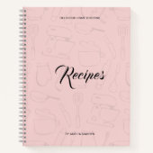 Illustreerde keukengerei Aangepast recept Notitieboek (Voorkant)