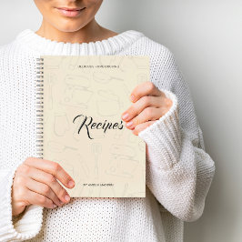 Illustreerde keukengerei Aangepaste ontvangst N Notitieboek