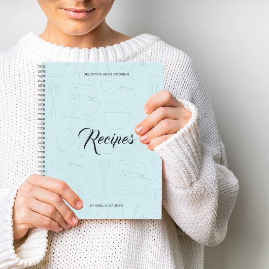 Illustreerde keukengerei Aangepaste ontvangst N Notitieboek