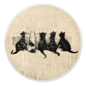 Illustreerde Kittens met Tan Script-achtergrond Keramische Knop (Voorkant)
