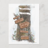 Illustreerde landenboomstam sparen de datum aankondigingskaart (Voorkant)