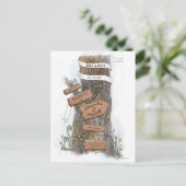 Illustreerde landenboomstam sparen de datum aankondigingskaart (Staand voorkant)