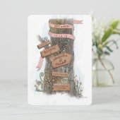 Illustreerde landenboomstam sparen de datum save the date (Staand voorkant)