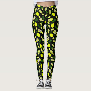 Illustreerde Lemons verlaten modern zomerpatroon Leggings