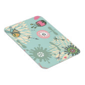 Illustreerde lentbloemen en bijen magneet (Rechterzijde)