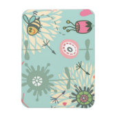 Illustreerde lentbloemen en bijen magneet (Verticaal)