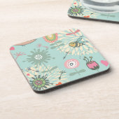 Illustreerde lentbloemen en bijen onderzetter (Linkerzijde)