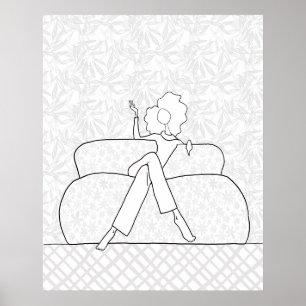 Illustreerde Mode Vrouw die Poster van pagina kleu