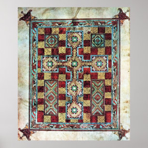 Illustreerde pagina Manuscript Cross Carpet Poster