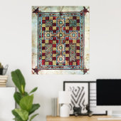 Illustreerde pagina Manuscript Cross Carpet Poster (Thuiskantoor)