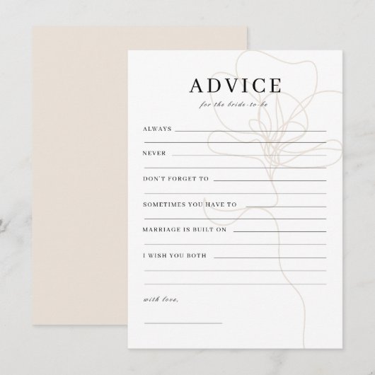 Illustreerde Roos Bride als advieskaart Bedankkaart (Voorkant / Achterkant)