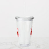 Illustreerde roze en witte amaryllis acryl drinkbeker (Rechts)