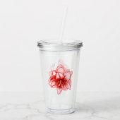 Illustreerde roze en witte amaryllis acryl drinkbeker (Achterkant)
