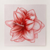 Illustreerde roze en witte amaryllis legpuzzel (Horizontaal)