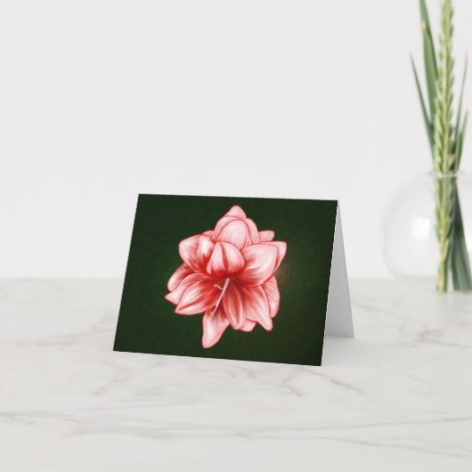 Illustreerde roze en witte amaryllis notitiekaartje (Voorkant)