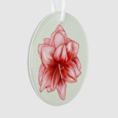 Illustreerde roze en witte amaryllis ornament (voorkant)