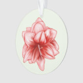 Illustreerde roze en witte amaryllis ornament (voorkant)