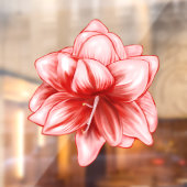 Illustreerde roze en witte amaryllis raamsticker (Vel 2)