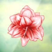 Illustreerde roze en witte amaryllis raamsticker (Vel 3)