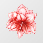 Illustreerde roze en witte amaryllis raamsticker (Vel)