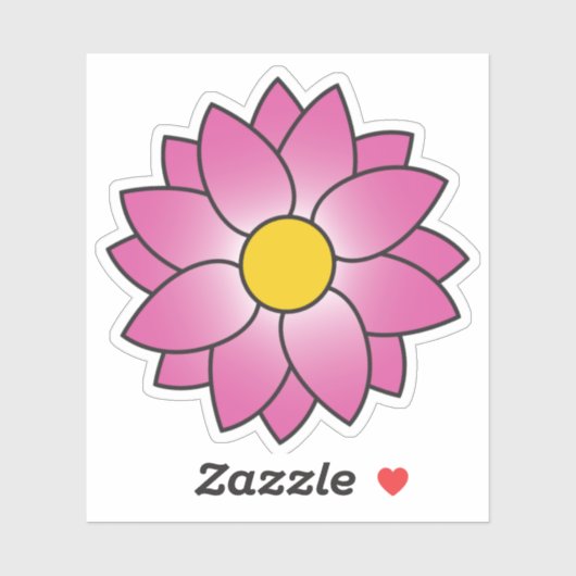 Illustreerde roze ventilator Sticker (Vel)