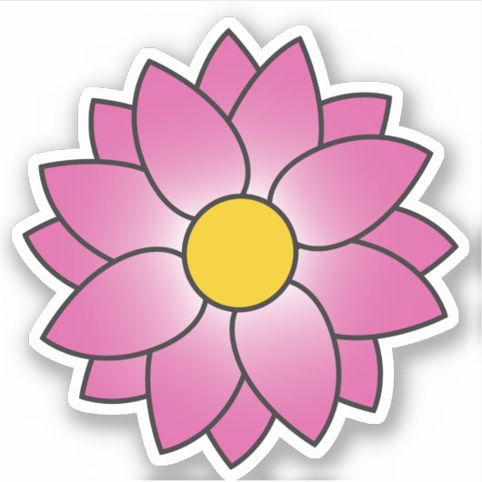 Illustreerde roze ventilator Sticker (Voorkant)