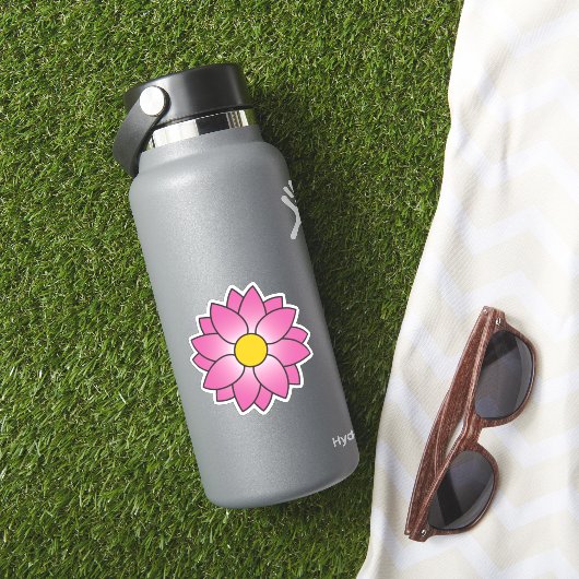 Illustreerde roze ventilator Sticker (HydroFlask Insitu)