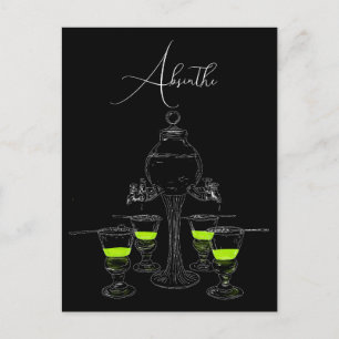 Illustreerde set Absinthe Briefkaart