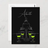 Illustreerde set Absinthe Briefkaart (Voorkant / Achterkant)