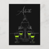 Illustreerde set Absinthe Briefkaart (Voorkant)
