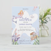 Illustreerde uitnodiging voor Mermaid Baby shower (Staand voorkant)