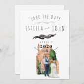 Illustreerde Waterverf Black Couple Bride Groom Kaart (Voorkant / Achterkant)