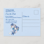 Illustreerde Waterverf Moon-flower Sla de datum op Aankondigingskaart (Achterkant)