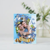 Illustreerde Waterverf Moon-flower Sla de datum op Aankondigingskaart (Staand voorkant)