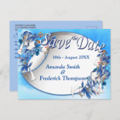 Illustreerde Waterverf Moonflower Save the Dates Aankondigingskaart (Voorkant / Achterkant)