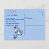 Illustreerde Waterverf Moonflower Save the Dates Aankondigingskaart (Achterkant)