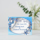 Illustreerde Waterverf Moonflower Save the Dates Aankondigingskaart (Staand voorkant)