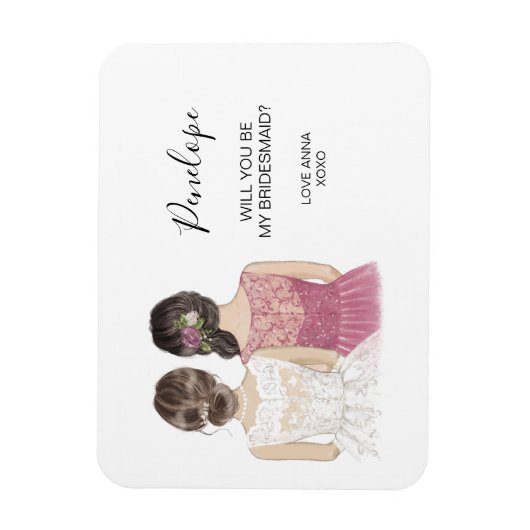 Illustreerde Will jij bent mijn bruidsmaïde magnee Magneet (Verticaal)