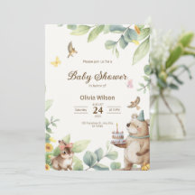 Illustreren Groen en Witte Vogels Baby shower