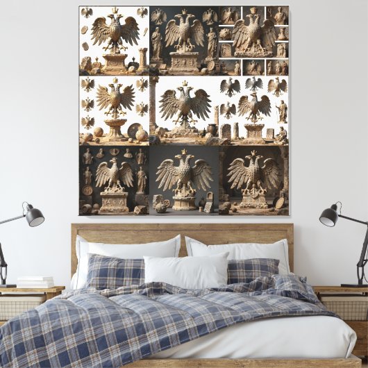 IllyrianAltarRelicsSacredEagleArtBundle IX HERSYM Canvas Afdruk (Insitu (Slaapkamer))