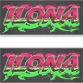 Ilona Vorname Name Graffiti Aufkleber Sticker (Voorkant)