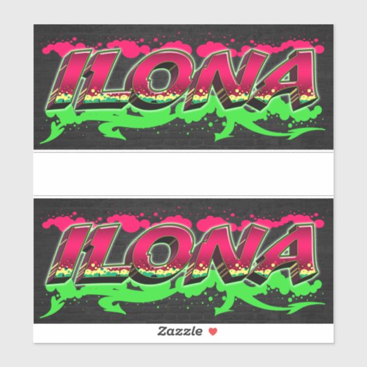 Ilona Vorname Name Graffiti Aufkleber Sticker (Vel)