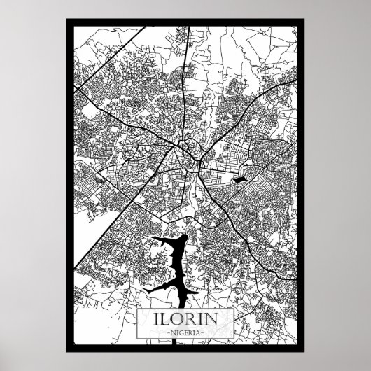 Ilorin Nigeria City Map Poster (Voorkant)