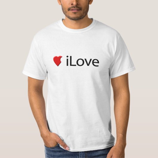 iLove (I Love) Mannen T-Shirt (Voorkant)