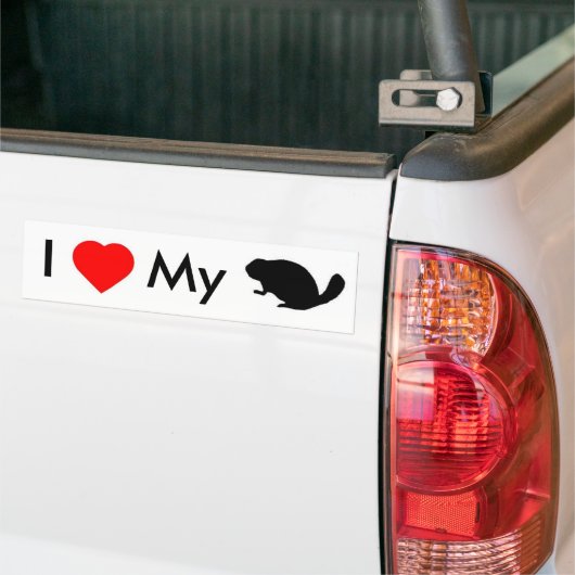 ILove mijn Beaver Bumpersticker (Op Truck)