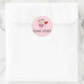 iLove Viola Lover Gift Ronde Sticker (Tas)